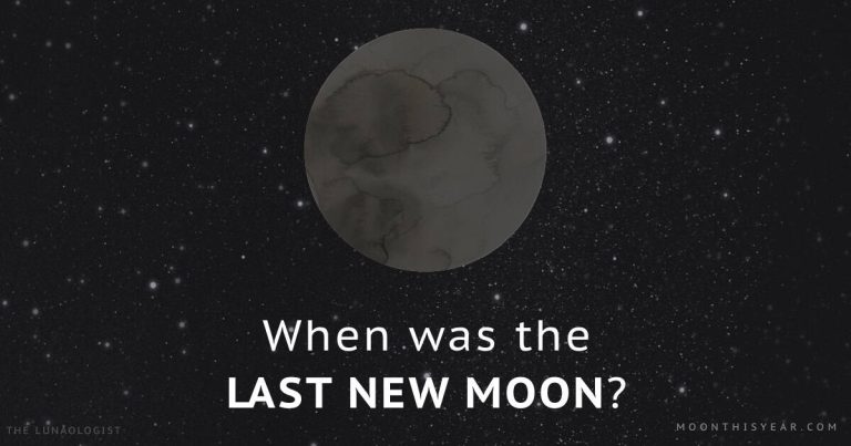 When was the last new moon? Dark watercolor of the moon the date of the previous new moon